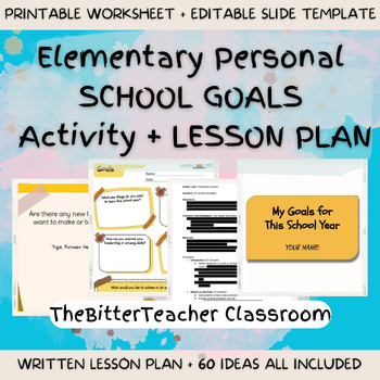 Preview of Back to School Elementary Goals Activity | Engage Students in Goal-Setting