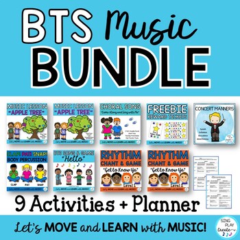 Preview of Back to School Elementary Music Bundle: Songs, Games, Chants and Activities