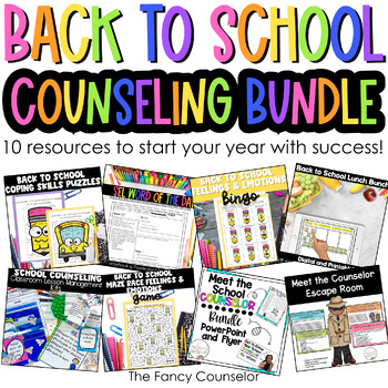 Preview of Back to School Elementary School Counseling Bundle Counselor