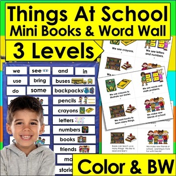 Back to School Emergent Readers & Mini Books + Illustrated Word Wall