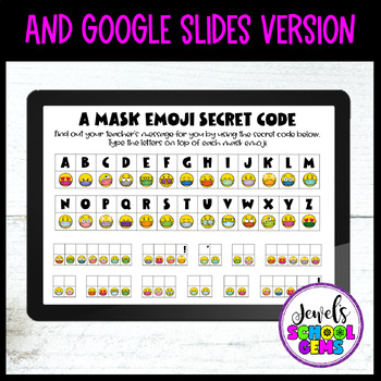 Back To School Emoji Activities Secret Emoji Code Face Mask Version