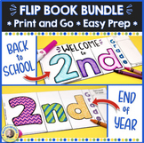 Back to School & End of Year Flip Book BUNDLE | 2nd Grade