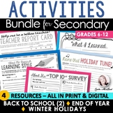 Back to School, End of Year & Winter Holidays Activities B