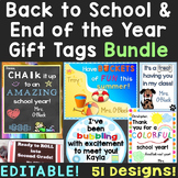 Back to School & End of the School Year Student Gift Tags Bundle