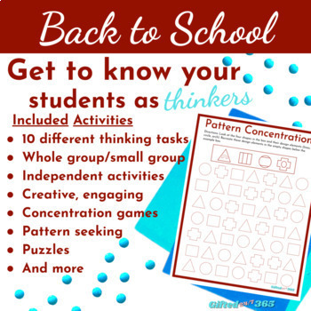 Preview of Back to School Enrichment Challenges-Critical Thinking Activities- GATE