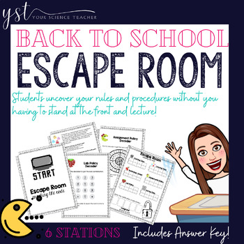Preview of Back to School Escape Room! Make Learning Classroom Rules EASY & FUN!