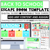 Back to School Escape Room Template - Digital Slides - Pri