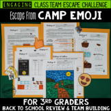 Back to School Escape from Camp Emoji 3rd Grade Reading & 