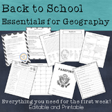 Back to School Essentials for Geography Class - Printables