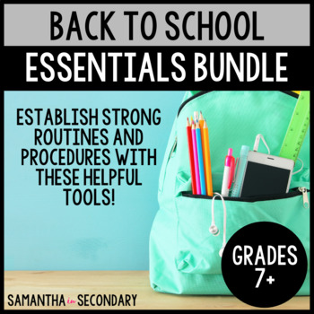Preview of Back to School Essentials for Middle School and High School Students