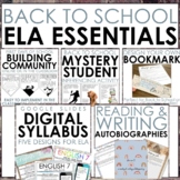 Back to School Essentials for Middle or High School ELA