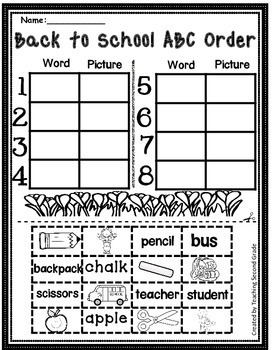 back to school worksheets 2nd grade by teaching second