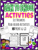 Back to School Read Aloud Activities, Growth Mindset & Ice