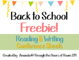 Reading and Writing Conference Forms - FREEBIE!