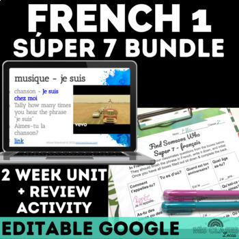 Preview of Back to School FRENCH Present Super 7 BUNDLE French 1 CI Comprehensible Input