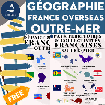 Preview of FRENCH Back to School Overseas Geography posters (US LETTER) Classroom Decor