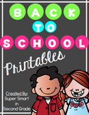 Back to School Printables