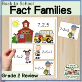 Back to School Fact Families Review Activity for Second Gr