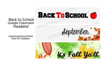 Preview of Back to School/Fall Google Classroom Headers