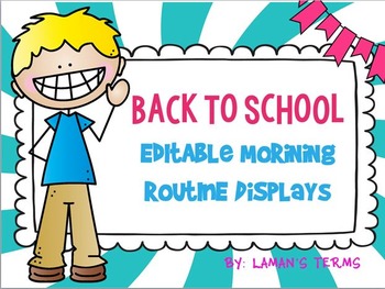 Preview of Back to School & fall themed Editable Morning Routine Displays