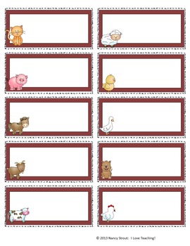 back to school farm animal name tags by nancy strout tpt