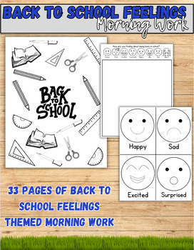 Preview of Back to School Feelings Morning Work/Early Finisher Packet