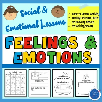 Preview of Back to School Feelings & Emotions Activities | First Day Jitters Book | SEL