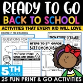 Back to School Fifth Grade Printables and Activities Print