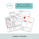 Back to School Fine Motor Packet