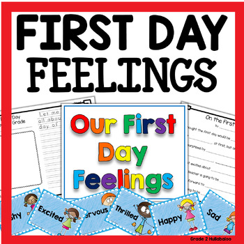 Preview of Back to School First Day Feelings with Graphing, Reading Passages and Worksheets