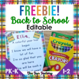 FREE Back to School Gift Tag Poem | Back to School Poem fo
