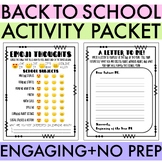 Back to School: First Day Packet - Digital Version Included