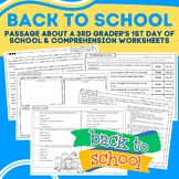 Back to School: First Day of 3rd Grade Reading Passage and
