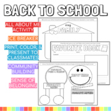 Back to School: First Day of School All About Me Packet