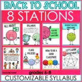 Back to School -  First Day of School Stations for Middle School