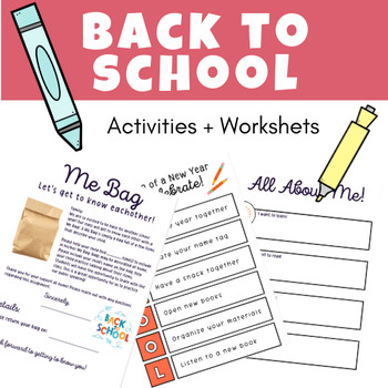 Preview of Back to School, First Week, Activities & Worksheets (Grades K-6)