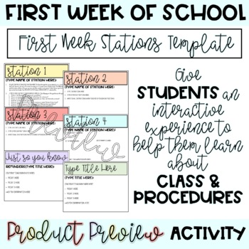 Preview of Back to School: First Week Stations | Back to School | Activities | Icebreakers