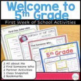 Back to School | First Week of School Activities 5th Grade