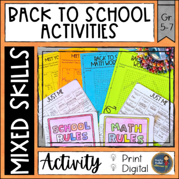 Preview of Back to School: First Week of School Activities with Math Print and Digital