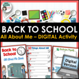Back to School / First Week of School Get to Know You Digi