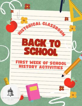 Preview of Back to School--First Week of School History Activities