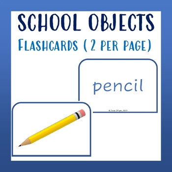 Preview of Back to School Flashcards School Material (2 per page)