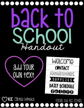 Preview of Back to School Flip Book