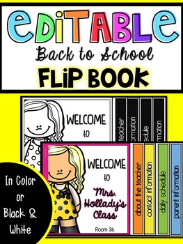 Back to School Editable Flipbook for Meet the Teacher or Open