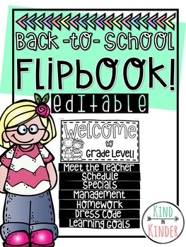 Preview of Back to School Flip Book EDITABLE