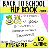 Back to School Flip Book Tropical Pineapple EDITABLE