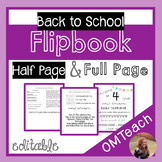 Back to School Flipbook - Editable