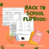 Back to School Flipbook - First Day Back to School Night PreK-6th
