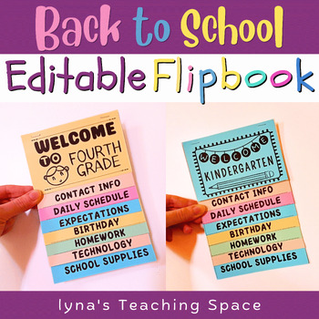 Back to School Flipbook for Meet the Teacher Night Editable Parent Handbook  