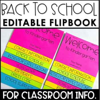 Preview of Back to School Flipbook | Meet the Teacher Flip Book | Open House Handouts